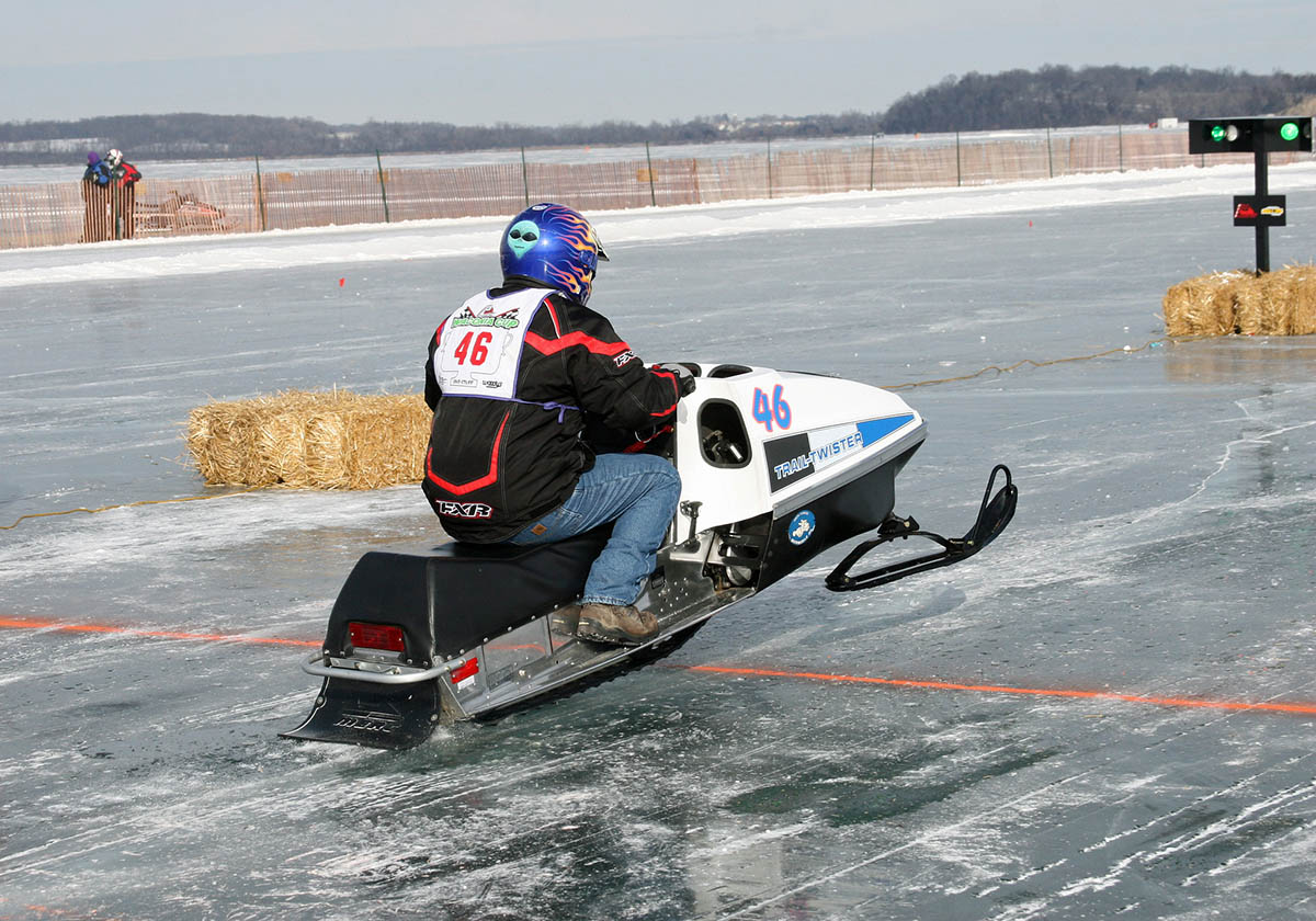 Mercury Snowmobile Drag Racing